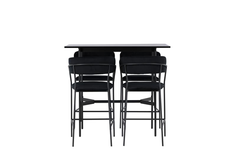 Rax Matgrupp 120 cm Rektangulär med 4 Lui stolar, Svart