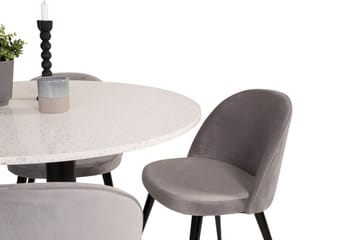 Razzia Matbord 106 cm med 4 Velvet Köksstol Sammet - Möbler - Matplats - Matgrupp & matbord med stolar