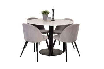 Razzia Matbord 106 cm med 4 Velvet Köksstol Sammet - Möbler - Matplats - Matgrupp & matbord med stolar