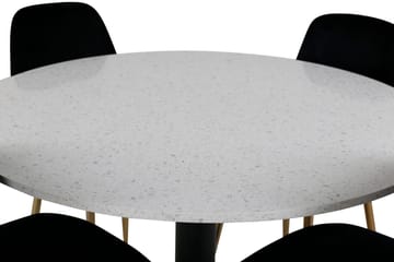 Razzia Matbord 106 cm med 4 Polar Köksstol Sammet - Möbler - Matplats - Matgrupp & matbord med stolar