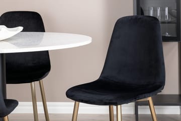 Razzia Matbord 106 cm med 4 Polar Köksstol Sammet - Möbler - Matplats - Matgrupp & matbord med stolar