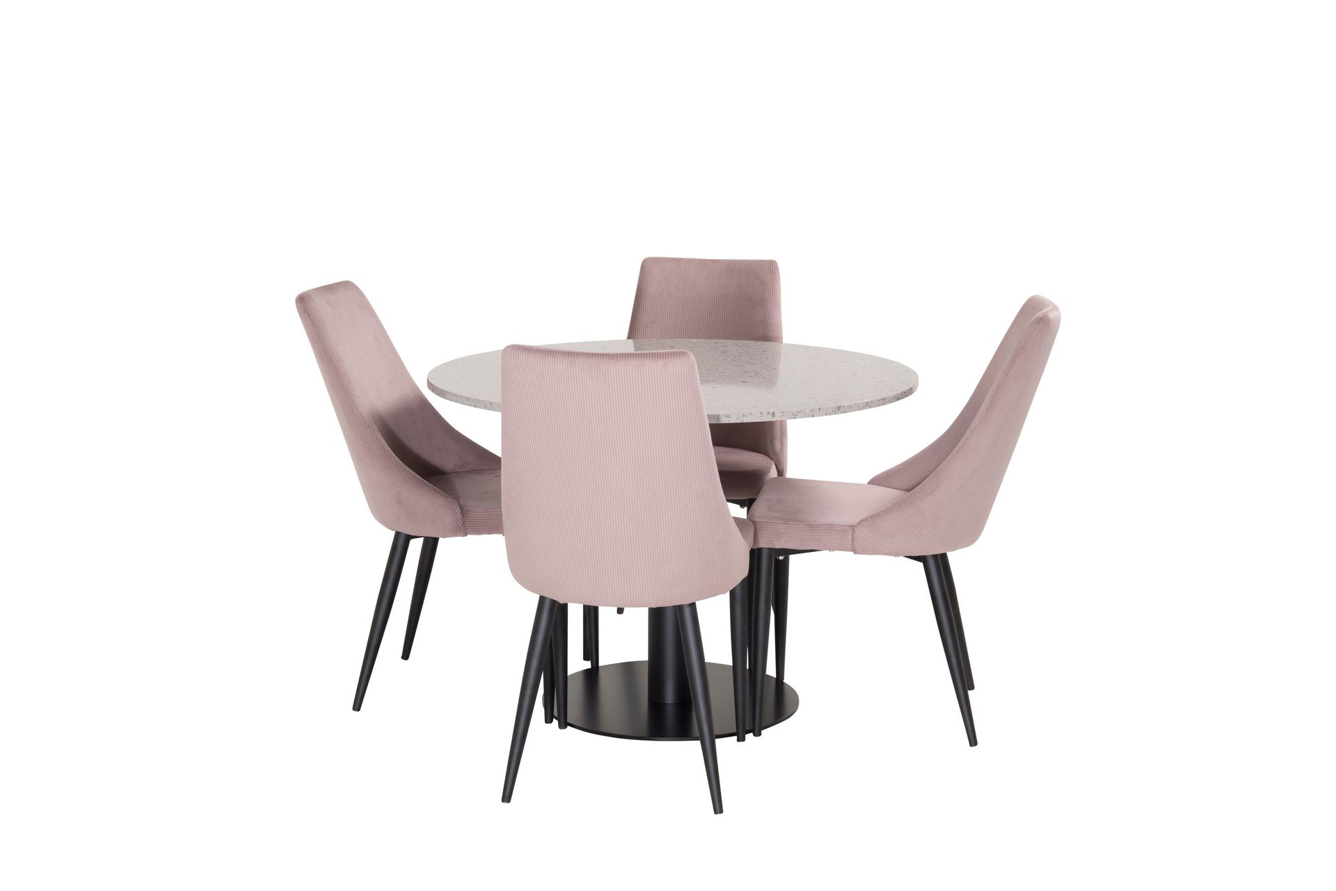 Razzia Matgrupp 106 cm Rund med 4 Leone stolar - Svart - Möbler - Matplats - Matgrupp & matbord med stolar