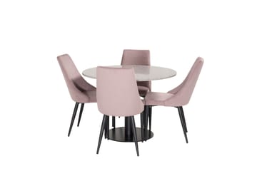 Razzia Matgrupp 106 cm Rund med 4 Leone stolar - Svart - Möbler - Matplats - Matgrupp & matbord med stolar