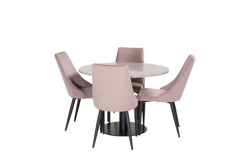 Razzia Matgrupp 106 cm Rund med 4 Leone stolar - Svart - Möbler - Matplats - Matgrupp & matbord med stolar