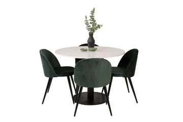 Razzia Matgrupp 106 cm Rund med 4 Velvet stolar - Möbler - Matplats - Matgrupp & matbord med stolar