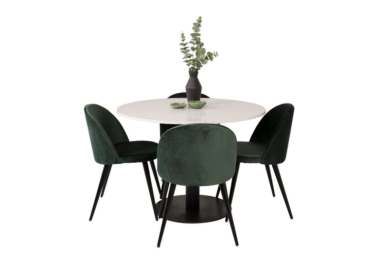 Razzia Matgrupp 106 cm Rund med 4 Velvet stolar - Möbler - Matplats - Matgrupp & matbord med stolar
