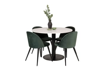 Razzia Matgrupp 106 cm Rund med 4 Velvet stolar - Möbler - Matplats - Matgrupp & matbord med stolar