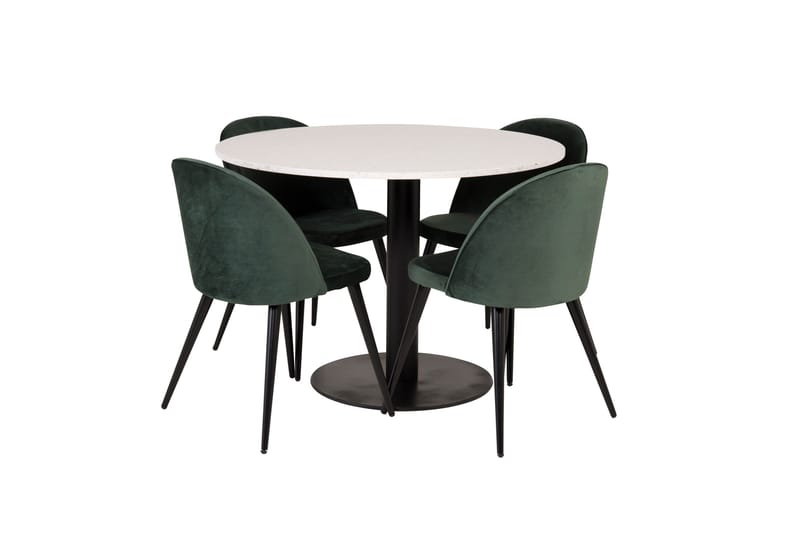 Razzia Matgrupp 106 cm Rund med 4 Velvet stolar - Möbler - Matplats - Matgrupp & matbord med stolar