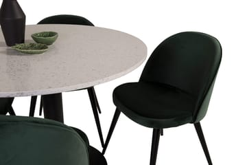 Razzia Matgrupp 106 cm Rund med 4 Velvet stolar - Möbler - Matplats - Matgrupp & matbord med stolar