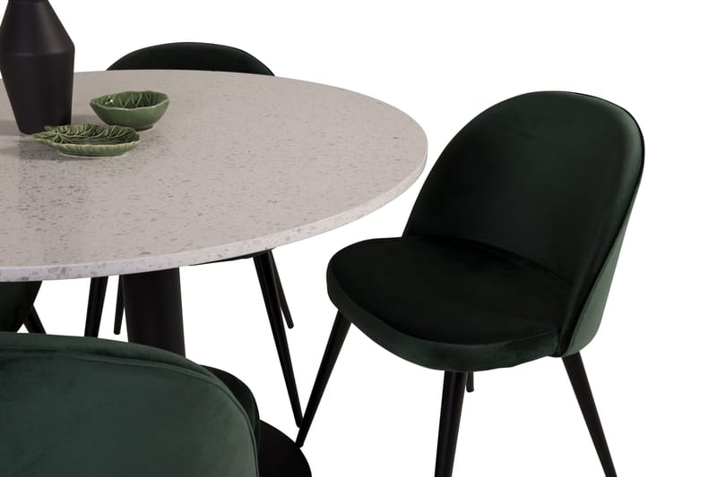 Razzia Matgrupp 106 cm Rund med 4 Velvet stolar - Möbler - Matplats - Matgrupp & matbord med stolar