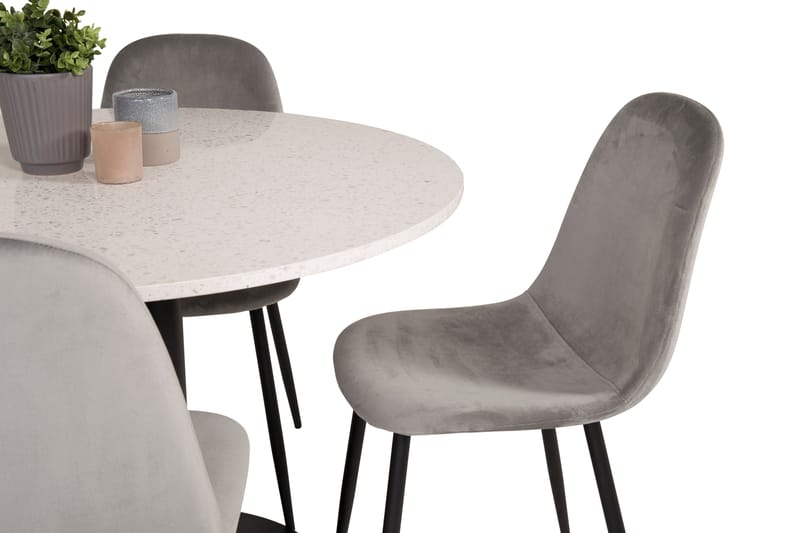 Razzia Matgrupp 106 cm Rund med 4 Polar stolar - Svart - Möbler - Matplats - Matgrupp & matbord med stolar