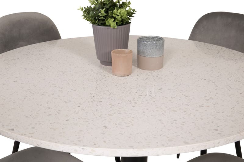 Razzia Matgrupp 106 cm Rund med 4 Polar stolar - Svart - Möbler - Matplats - Matgrupp & matbord med stolar