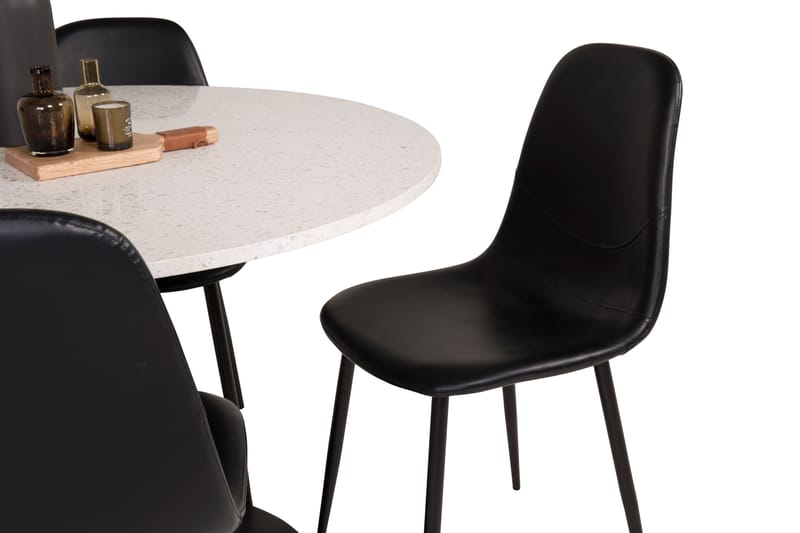 Razzia Matgrupp 106 cm Rund med 4 Polar stolar - Svart - Möbler - Matplats - Matgrupp & matbord med stolar