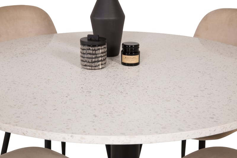 Razzia Matgrupp 106 cm Rund med 4 Polar stolar - Beige - Möbler - Matplats - Matgrupp & matbord med stolar