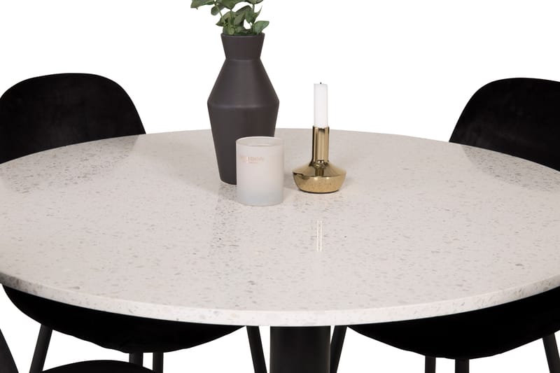 Razzia Matgrupp 106 cm Rund med 4 Polar stolar - Svart - Möbler - Matplats - Matgrupp & matbord med stolar