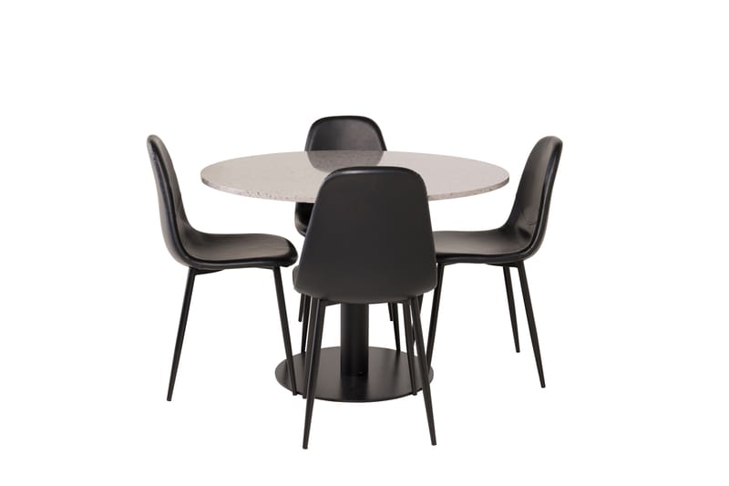 Razzia Matgrupp 106 cm Rund med 4 Polar stolar - Svart - Möbler - Matplats - Matgrupp & matbord med stolar
