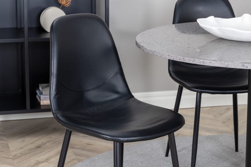 Razzia Matgrupp 106 cm Rund med 4 Polar stolar - Svart - Möbler - Matplats - Matgrupp & matbord med stolar