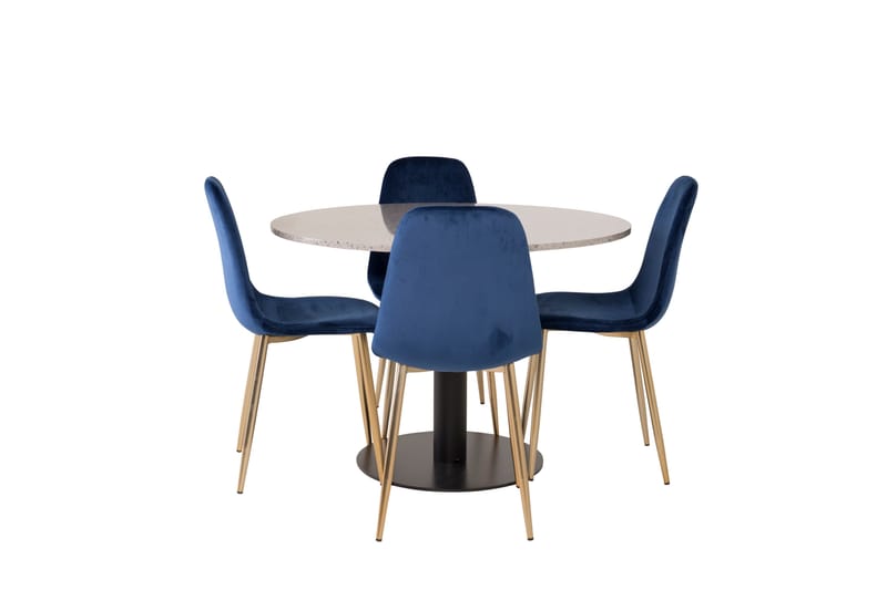Razzia Matgrupp 106 cm Rund med 4 Polar stolar - Svart - Möbler - Matplats - Matgrupp & matbord med stolar