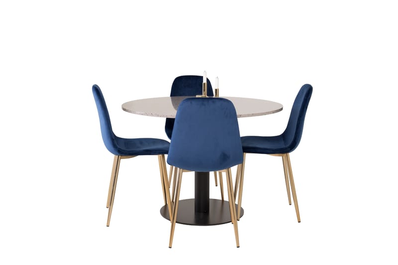 Razzia Matgrupp 106 cm Rund med 4 Polar stolar - Svart - Möbler - Matplats - Matgrupp & matbord med stolar