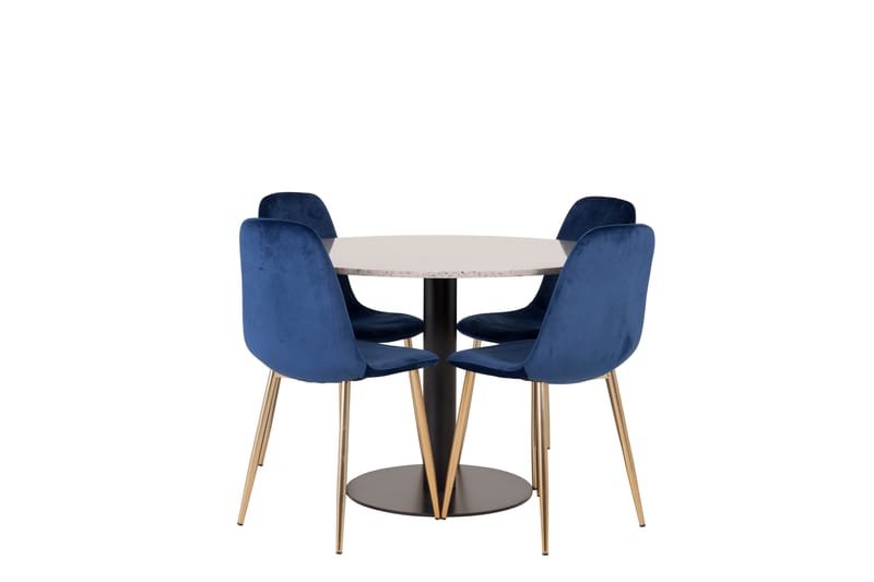 Razzia Matgrupp 106 cm Rund med 4 Polar stolar - Svart - Möbler - Matplats - Matgrupp & matbord med stolar