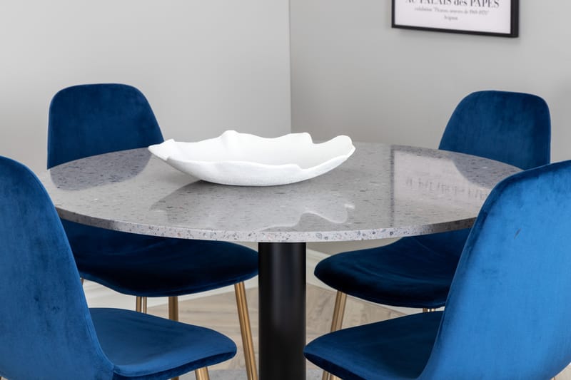 Razzia Matgrupp 106 cm Rund med 4 Polar stolar - Svart - Möbler - Matplats - Matgrupp & matbord med stolar