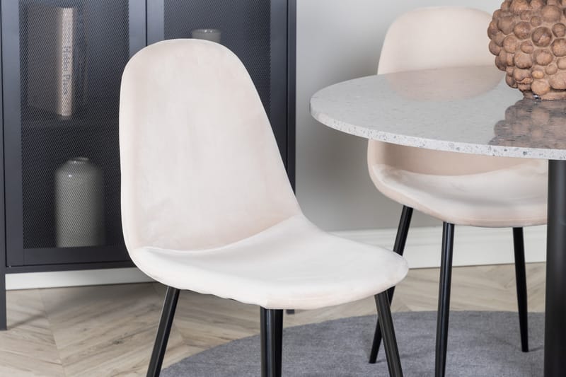 Razzia Matgrupp 106 cm Rund med 4 Polar stolar - Beige - Möbler - Matplats - Matgrupp & matbord med stolar