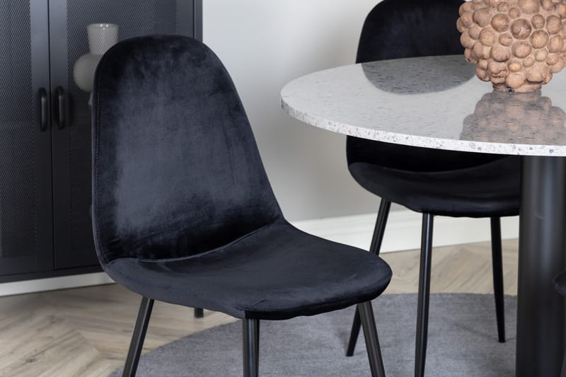 Razzia Matgrupp 106 cm Rund med 4 Polar stolar - Svart - Möbler - Matplats - Matgrupp & matbord med stolar