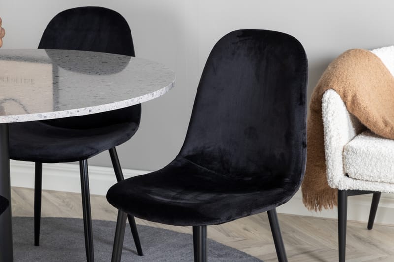Razzia Matgrupp 106 cm Rund med 4 Polar stolar - Svart - Möbler - Matplats - Matgrupp & matbord med stolar
