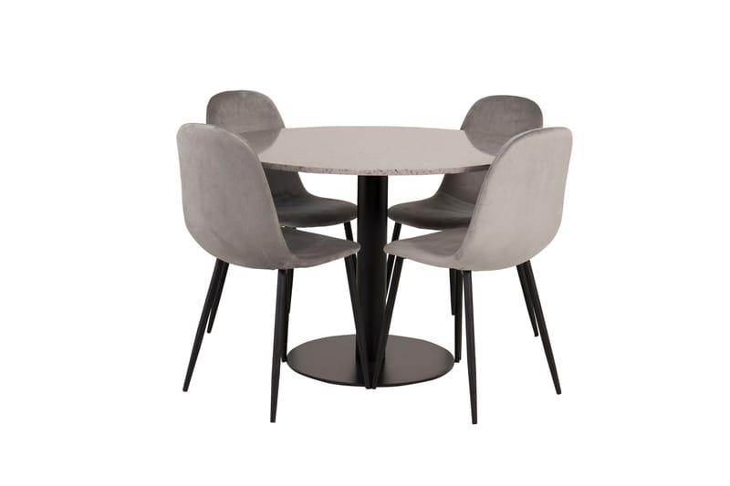 Razzia Matgrupp 106 cm Rund med 4 Polar stolar - Svart - Möbler - Matplats - Matgrupp & matbord med stolar