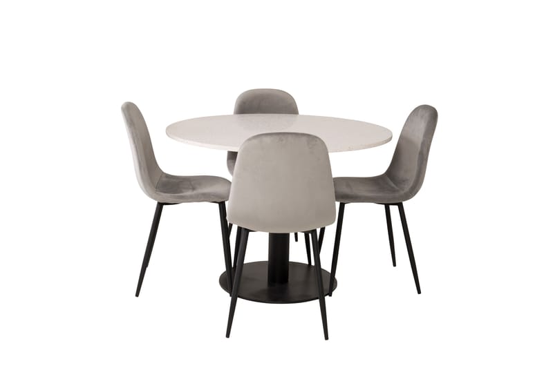 Razzia Matgrupp 106 cm Rund med 4 Polar stolar - Svart - Möbler - Matplats - Matgrupp & matbord med stolar
