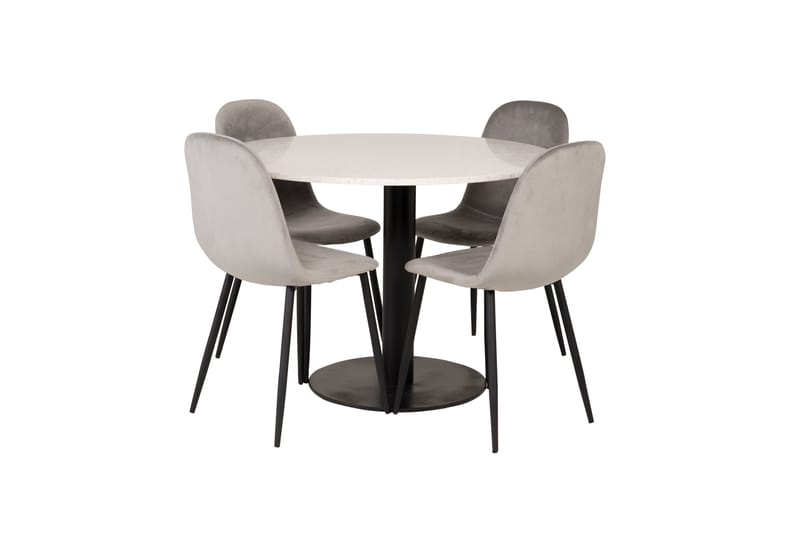 Razzia Matgrupp 106 cm Rund med 4 Polar stolar - Svart - Möbler - Matplats - Matgrupp & matbord med stolar