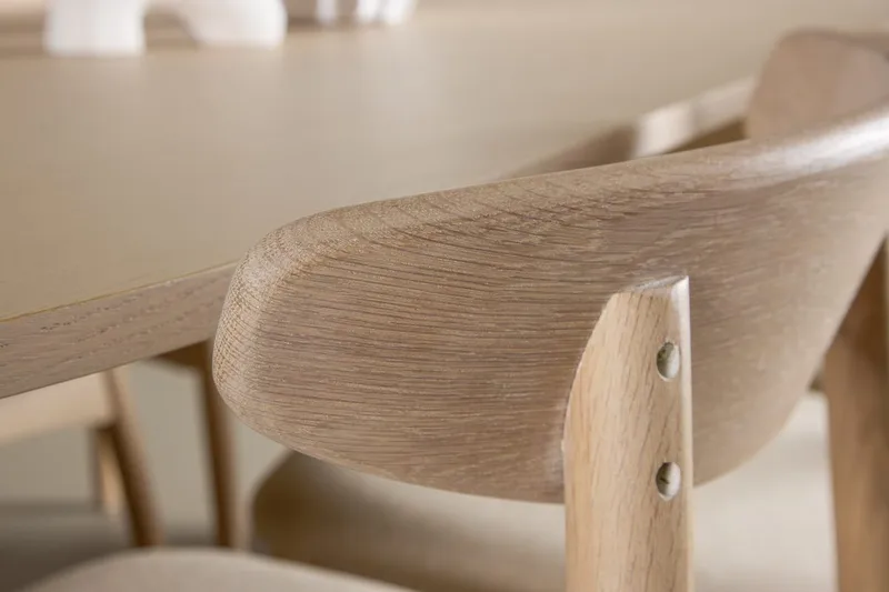 Rektangulär Matgrupp Tyresö 220 cm med 6 Ven Stolar - Natur/whitewash - Möbler - Matplats - Matgrupp & matbord med stolar