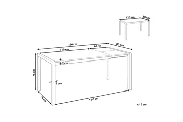 Renton Matbord Förlängningsbart 120-160x80 cm - Svart - Möbler - Matplats - Matbord & köksbord