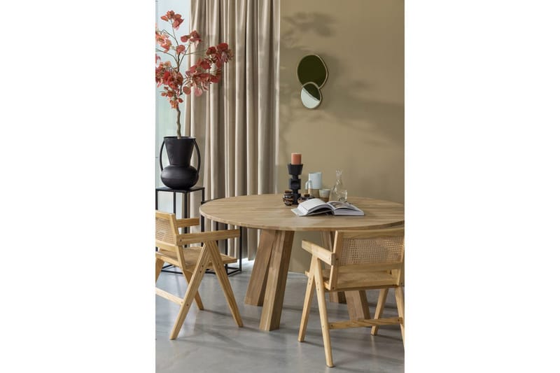 Rhonda Runt Matbord 150 cm med Ekskiva - Beige - Möbler - Matplats - Matbord & köksbord