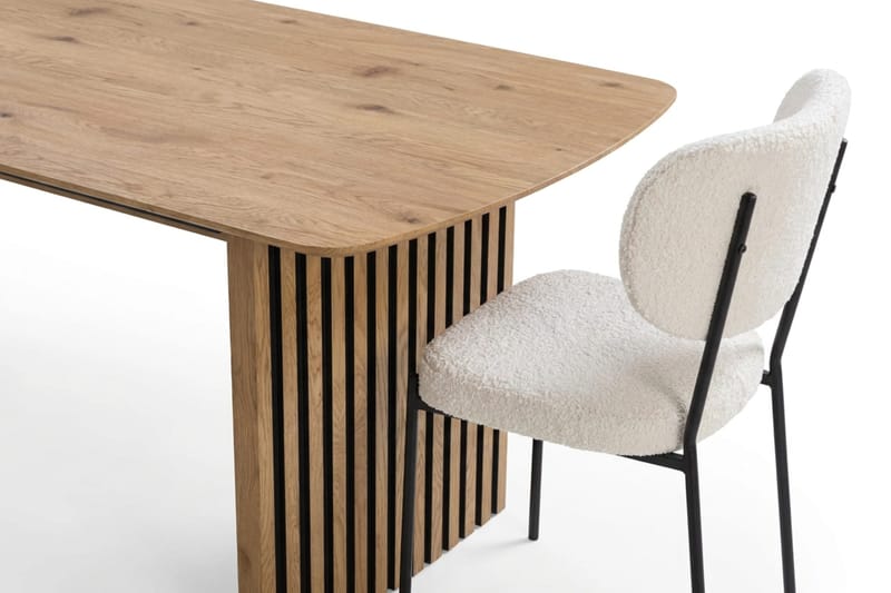 Richeto Matbord 180 cm med 4 st Gemmiano Stolar i Teddy - Brun, Vit - Möbler - Matplats - Matgrupp & matbord med stolar