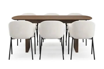 Richeto Matbord 180 cm med 6 Filip Matstolar - Rökt ek - Möbler - Matplats - Matgrupp & matbord med stolar