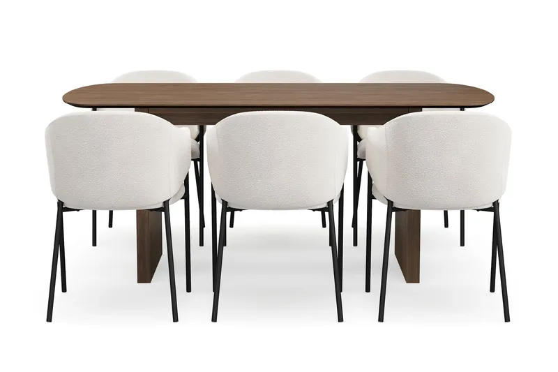 Richeto Matbord 180 cm med 6 Filip Matstolar - Rökt ek - Möbler - Matplats - Matgrupp & matbord med stolar