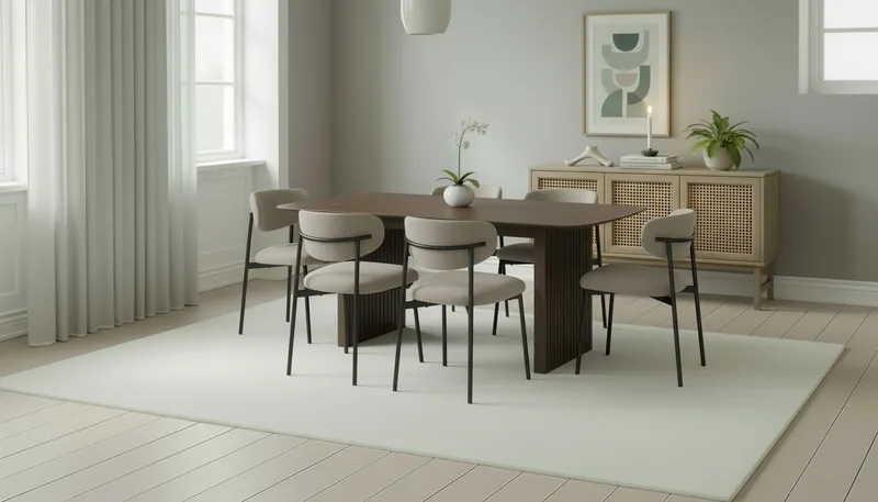 Richeto Matbord 180 cm med 6 Lucy Matstolar - Rökt ek / Greige Bouclé - Möbler - Matplats - Matgrupp & matbord med stolar