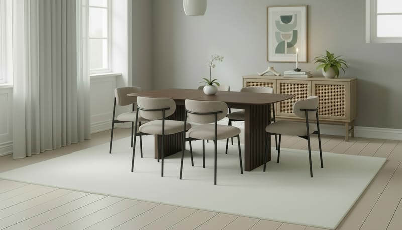 Richeto Matbord 180 cm med 6 Lucy Matstolar - Rökt ek / Greige Bouclé - Möbler - Matplats - Matgrupp & matbord med stolar