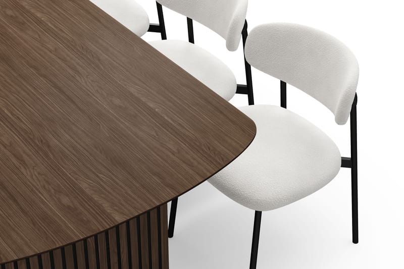 Richeto Matbord 180 cm med 6 Lucy Matstolar - Rökt ek / Vit Bouclé - Möbler - Matplats - Matgrupp & matbord med stolar