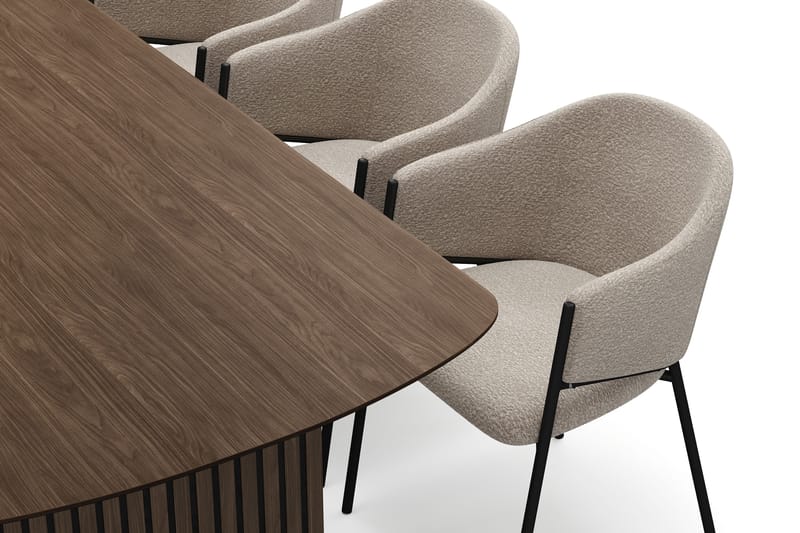 Richeto Matbord 210 cm med 6 Filip Matstolar - Rökt ek / Taupe Bouclé - Möbler - Matplats - Matgrupp & matbord med stolar