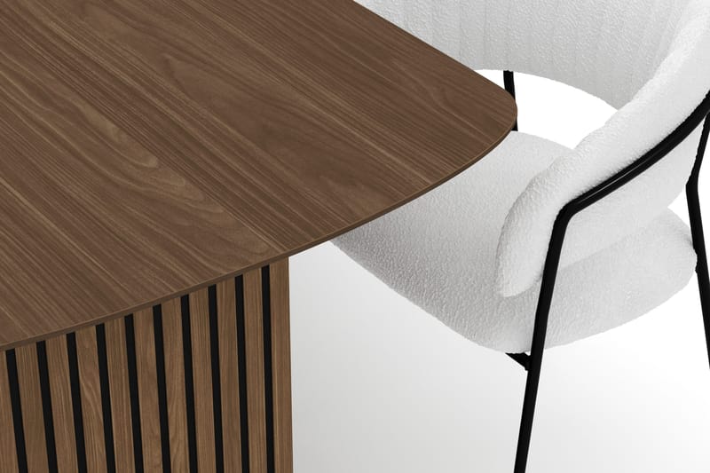 Richeto Matbord 210 cm med 6 Karol Matstolar - Rökt ek / Vit Bouclé - Möbler - Matplats - Matgrupp & matbord med stolar