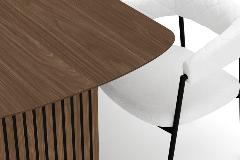 Richeto Matbord 210 cm med 6 Velma Matstolar - Rökt ek / Vit Bouclé - Möbler - Matplats - Matgrupp & matbord med stolar