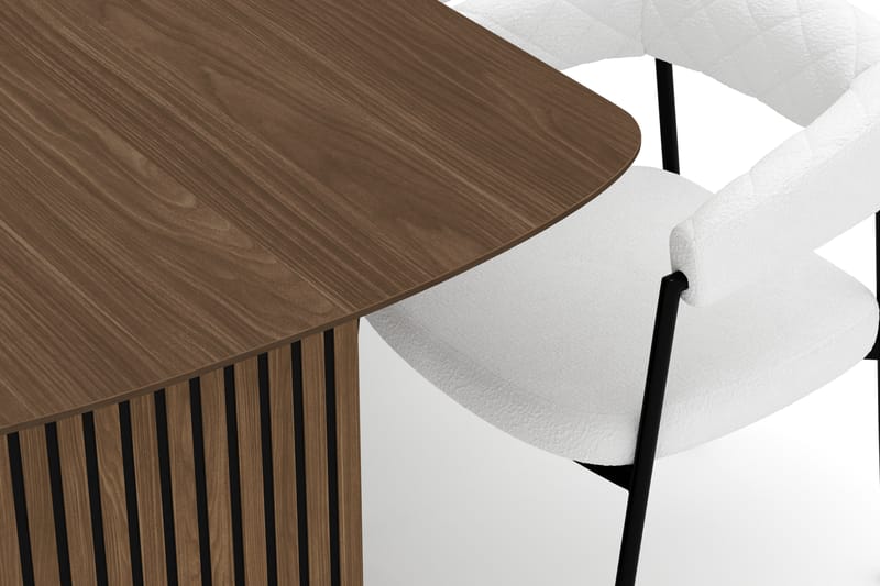 Richeto Matbord 210 cm med 6 Velma Matstolar - Rökt ek / Vit Bouclé - Möbler - Matplats - Matgrupp & matbord med stolar