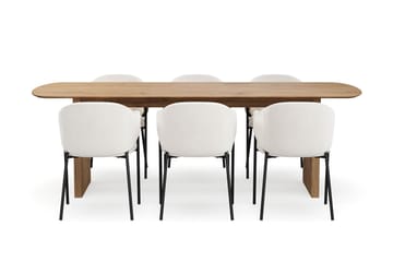 Richeto Matbord 240 cm med 6 Filip Matstolar - Ek - Möbler - Matplats - Matgrupp & matbord med stolar