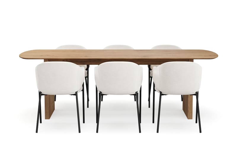 Richeto Matbord 240 cm med 6 Filip Matstolar - Ek - Möbler - Matplats - Matgrupp & matbord med stolar