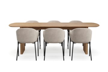 Richeto Matbord 240 cm med 6 Filip Matstolar - Ek - Möbler - Matplats - Matgrupp & matbord med stolar