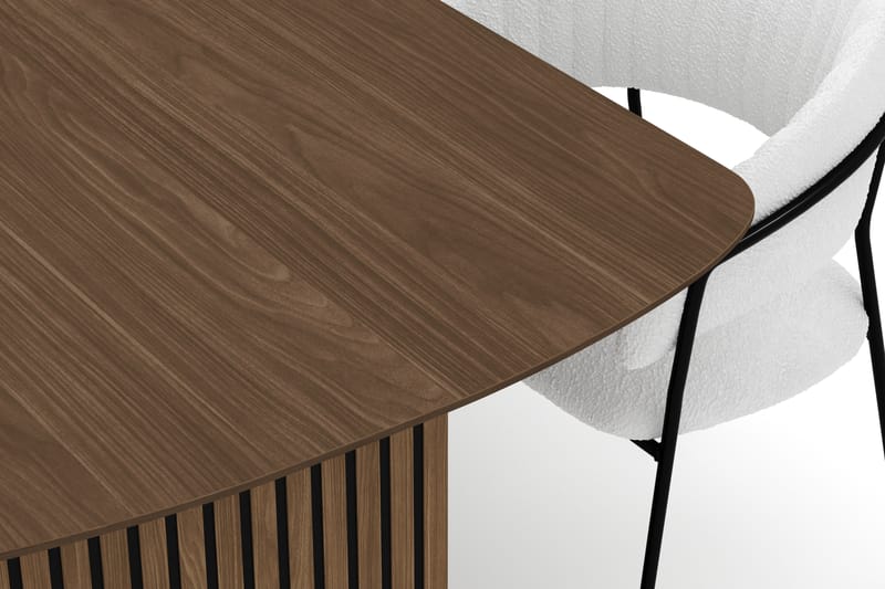 Richeto Matbord 240 cm med 6 Karol Matstolar - Rökt ek / Vit Bouclé - Möbler - Matplats - Matgrupp & matbord med stolar