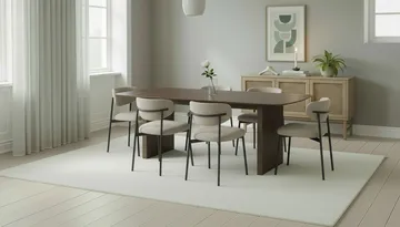 Richeto Matbord 240 cm med 6 Lucy Matstolar - Rökt ek / Greige Bouclé - Möbler - Matplats - Matgrupp & matbord med stolar