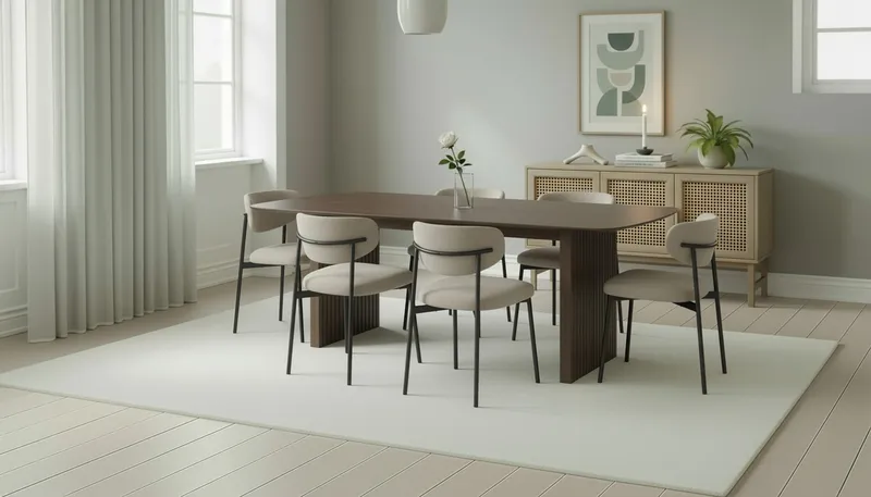 Richeto Matbord 240 cm med 6 Lucy Matstolar - Rökt ek / Greige Bouclé - Möbler - Matplats - Matgrupp & matbord med stolar